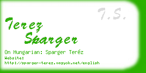 terez sparger business card